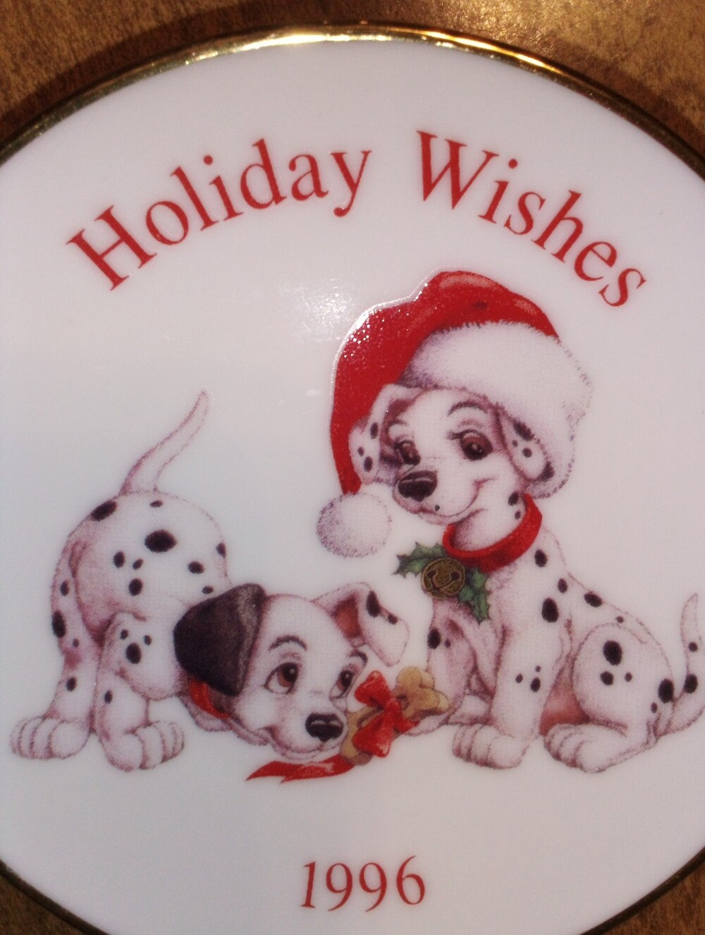 1996 Hallmark Keepsake Orn. Disney Holiday Wishes 101 Dalmatians Collector Plate - Picture 2 of 6